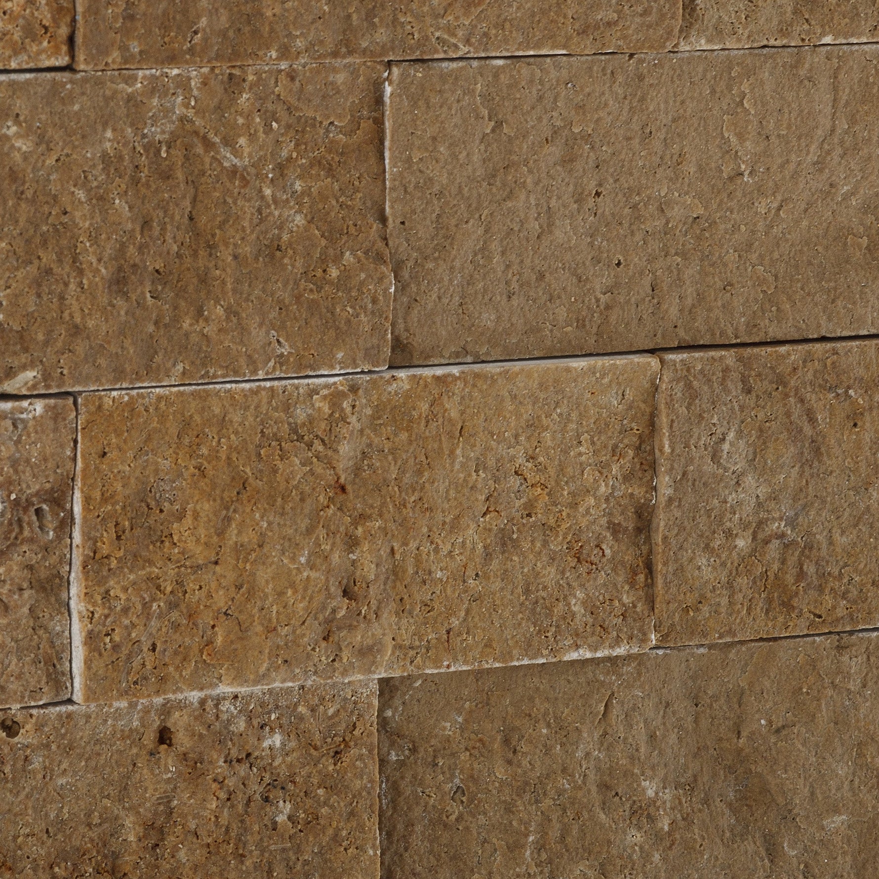 2 X 4 Noce Travertine Split-Faced Brick Mosaic Tile