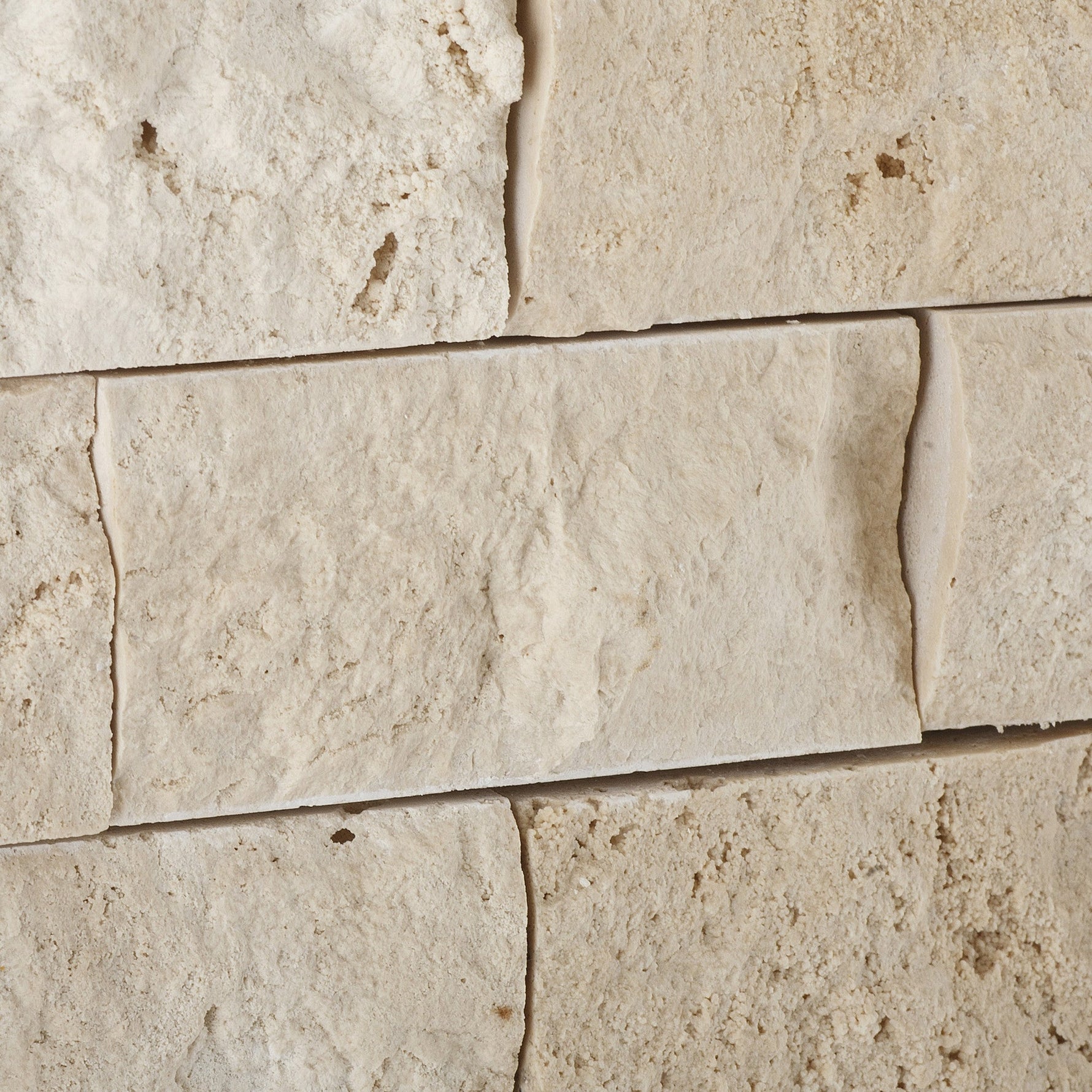 2 X 4 Ivory Travertine Split-Faced Brick Mosaic Tile