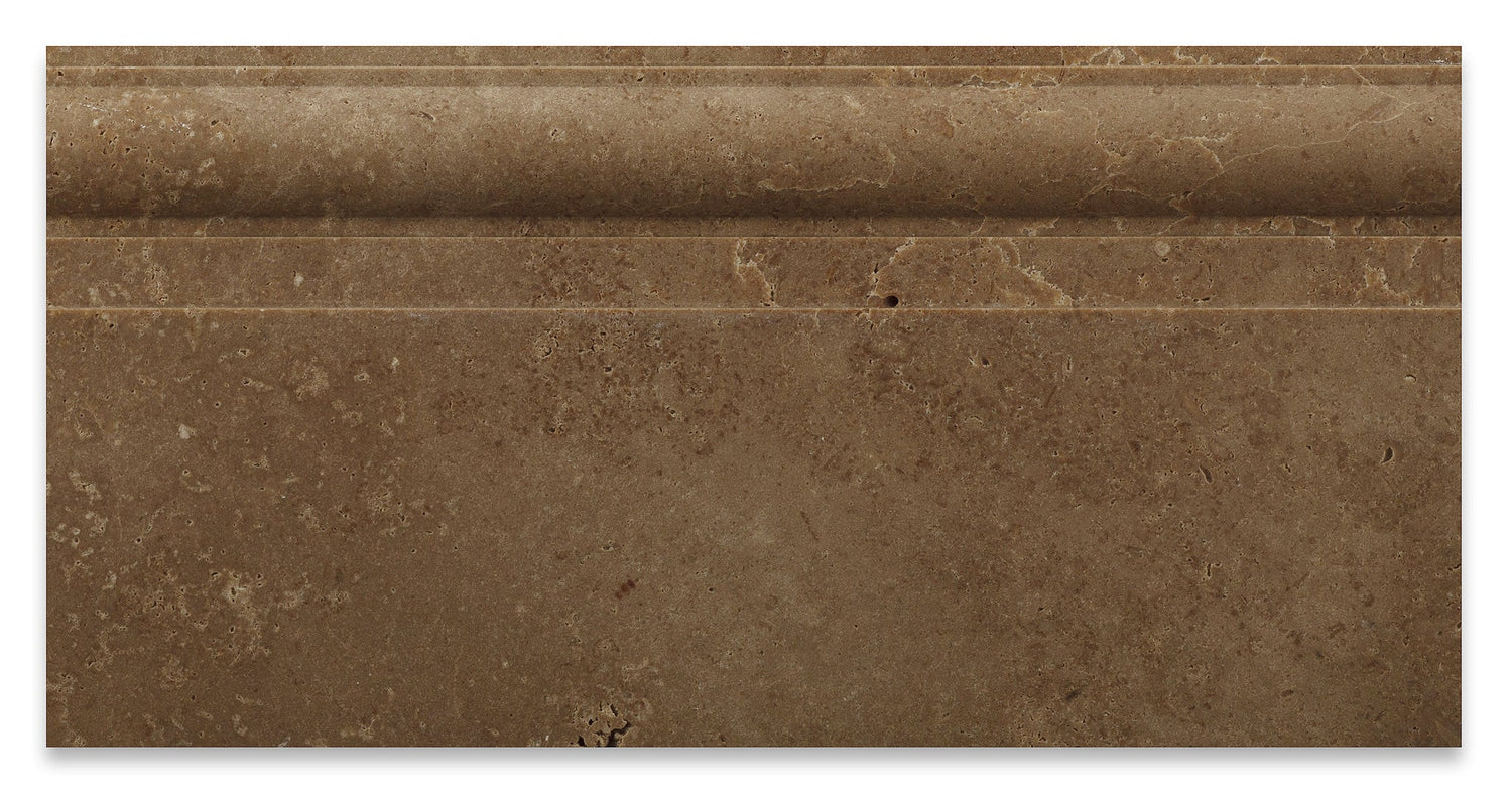 Noce Travertine Honed 6 X 12 Baseboard Trim Molding