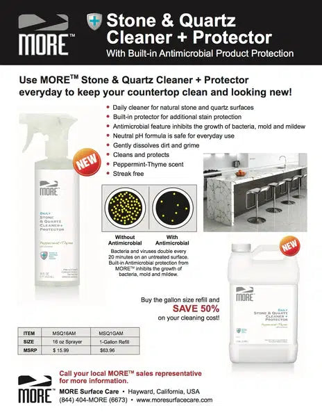 MORE™ Stone & Quartz Cleaner - w/Antimicrobial Protection-Care & Maintenance-American Tile Depot