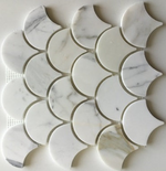 Calacatta Gold Marble Polished 3" Fan Mosaic Tile-Marble Mosaic-American Tile Depot