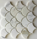 Calacatta Gold Marble Honed 3" Fan Mosaic Tile-Marble Mosaic-American Tile Depot