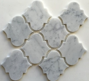 Carrara White Marble Polished 4" Morocco Mosaic Tile-Marble Mosaic-American Tile Depot