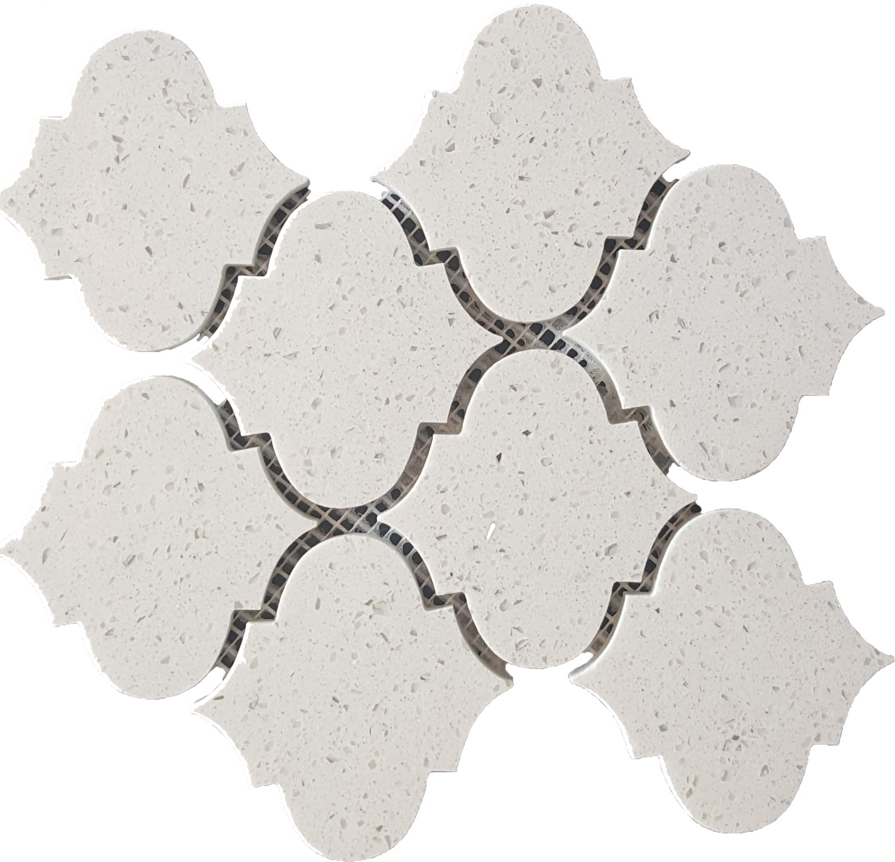 Terrazzo Silver Marble Polished 4" Morocco Mosaic Tile-Marble Mosaic-American Tile Depot