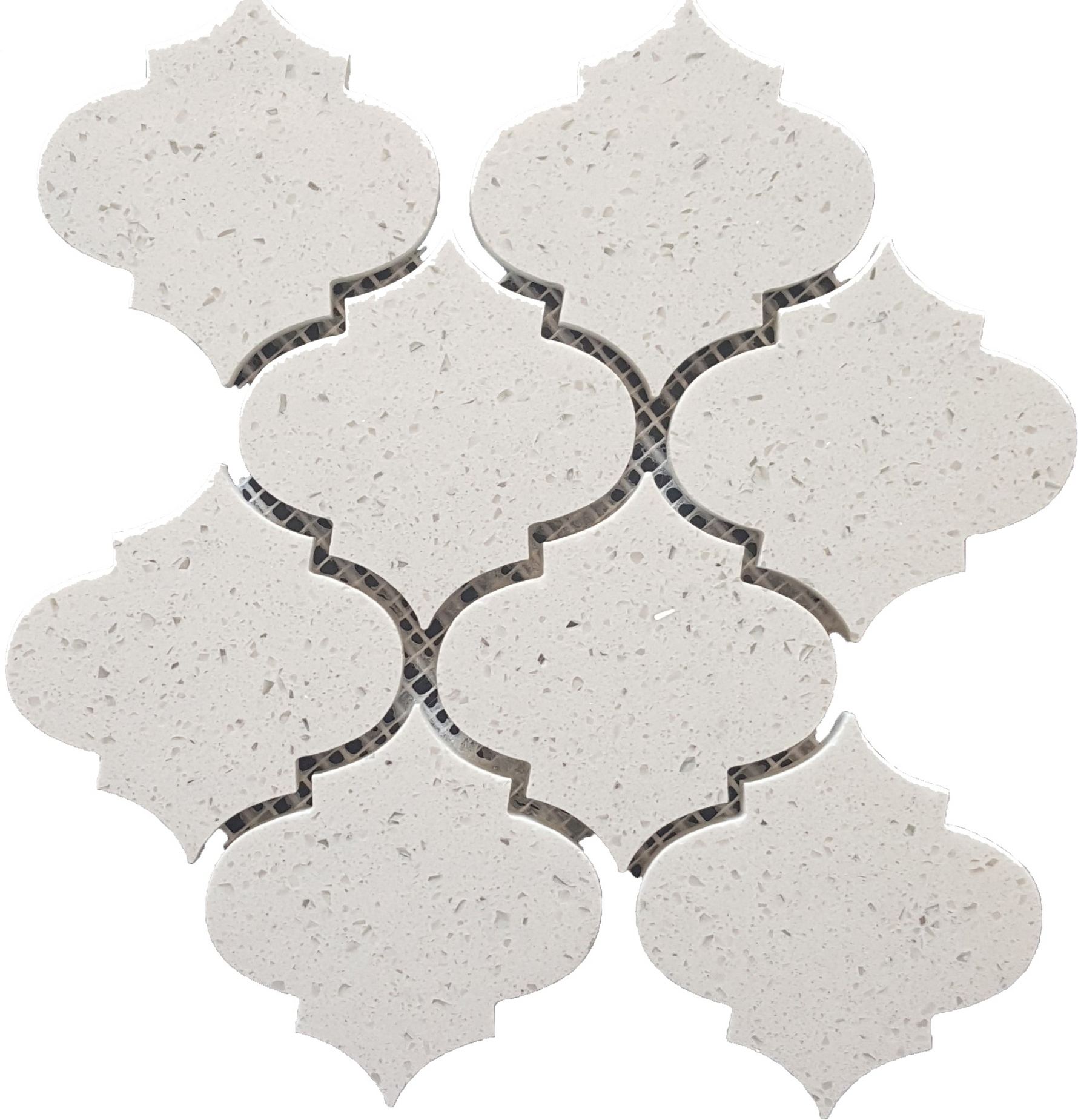 Terrazzo Silver Marble Polished 4" Morocco Mosaic Tile-Marble Mosaic-American Tile Depot