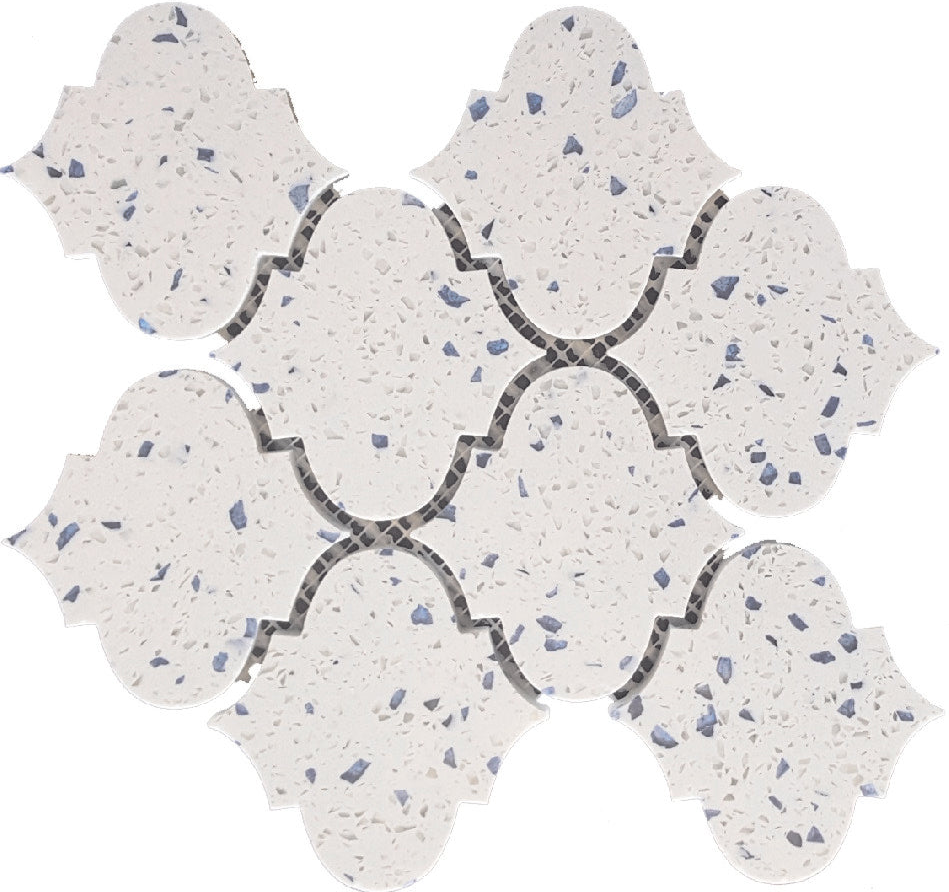 Terrazzo Blue Marble Polished 4" Morocco Mosaic Tile-Marble Mosaic-American Tile Depot