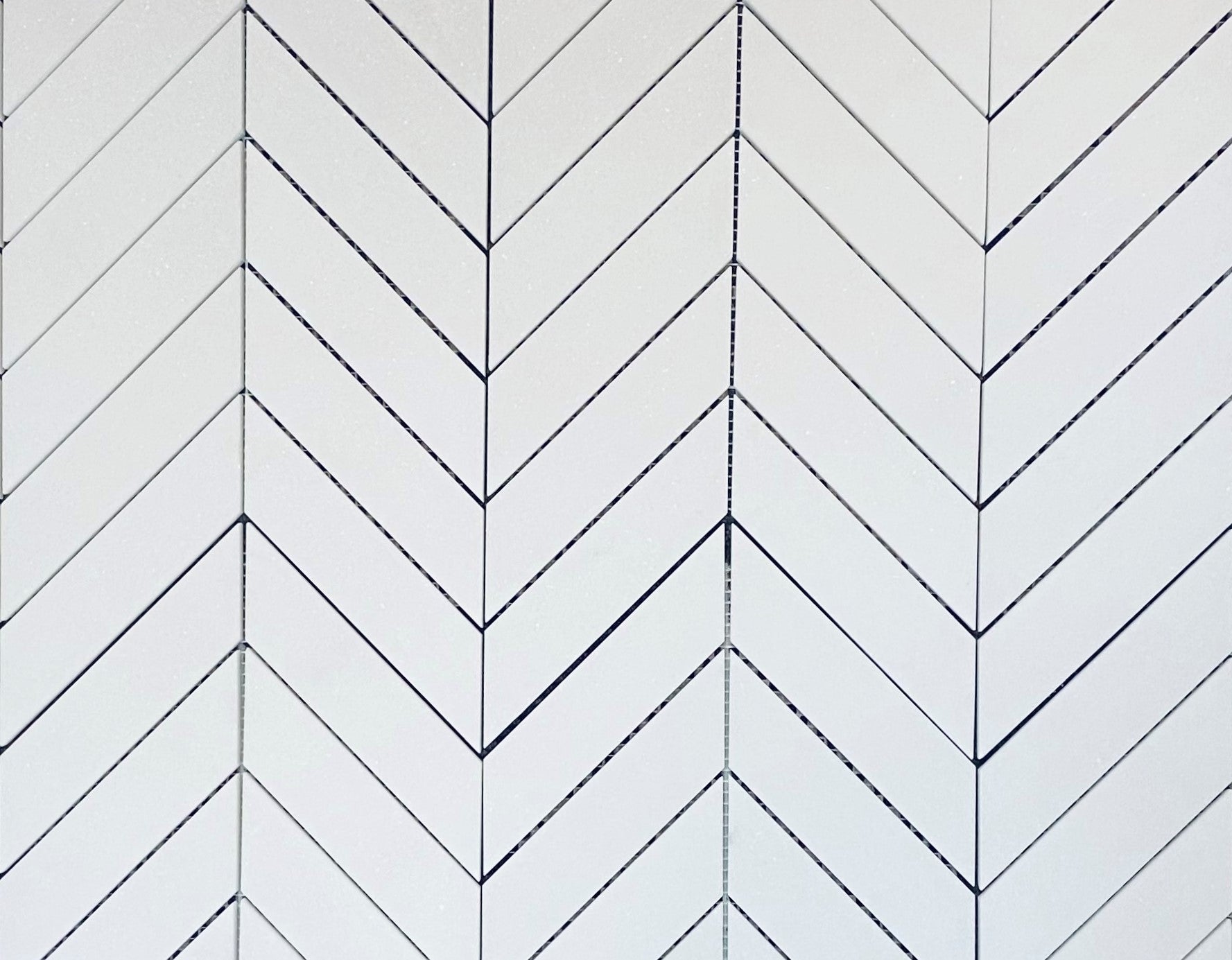 Thassos White Marble Polished 1.5" x 6" Chevron Mosaic Tile