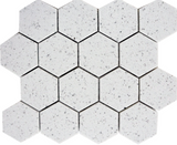 Terrazzo Silver Marble Polished 3" Hexagon Mosaic Tile