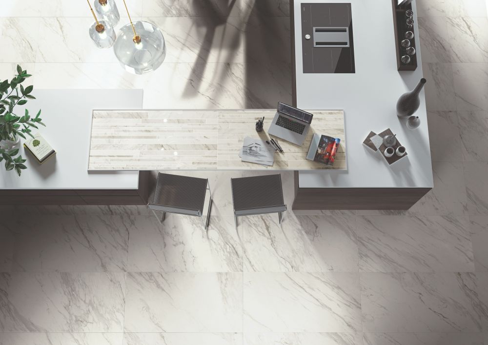 12 X 24 Marmi Calacatta Levigato Polished Marble Look Porcelain Tile-PORCELAIN-Large Format-American Tile Depot