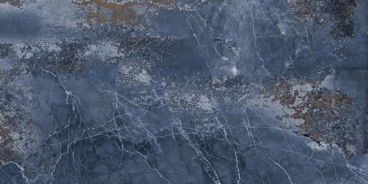 24 X 48 Marmo Metallo Blue Polished Marble Look Porcelain Tile-Porcelain Tile Large Formate-American Tile Depot