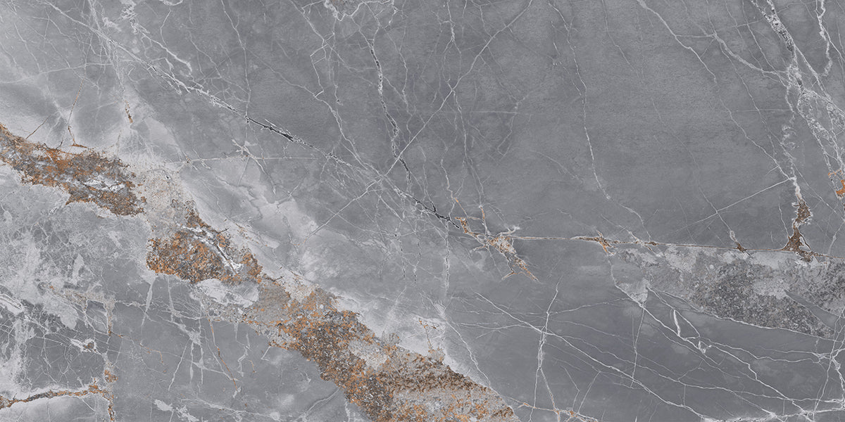 24 X 48 Marmo Metallo Grey Polished Marble Look Porcelain Tile-Porcelain Tile Large Formate-American Tile Depot