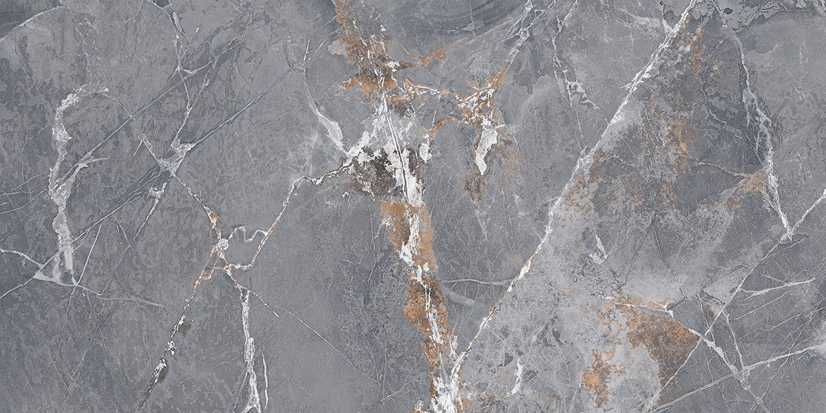 24 X 48 Marmo Metallo Grey Polished Marble Look Porcelain Tile-Porcelain Tile Large Formate-American Tile Depot