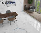 24 X 48 Marshall Blue Polished Marble Look Porcelain Tile