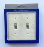 White Marble (Meram Blanc) Double Toggle Switch Wall Plate / Switch Plate / Cover - Polished