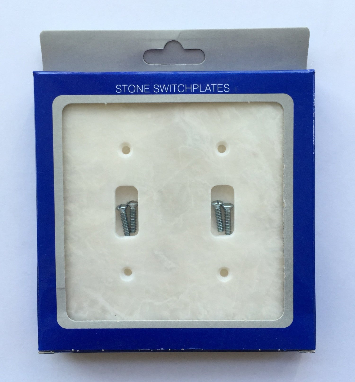 White Marble (Meram Blanc) Double Toggle Switch Wall Plate / Switch Plate / Cover - Polished