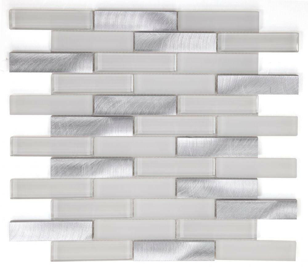 Metal Aluminum Linear Mosaic Wall Tile-Mixed Mosaic-American Tile Depot