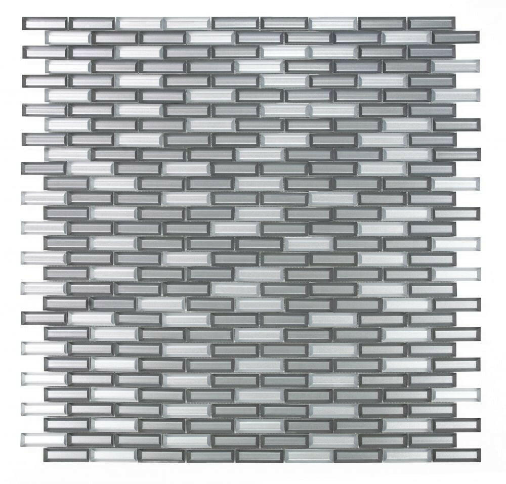 Metal Fierro Glossy Linear Glass Mosaic Wall Tile-Glass Mosaic-American Tile Depot