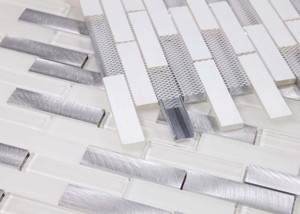 Sample of Metal Aluminum Linear Mosaic Wall Tile-Sample-American Tile Depot