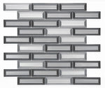 Sample of Metal Fierro Glossy Linear Glass Mosaic Wall Tile-Sample-American Tile Depot