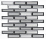 Metal Fierro Glossy Linear Glass Mosaic Wall Tile