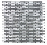 Sample of Metal Fierro Glossy Linear Glass Mosaic Wall Tile-Sample-American Tile Depot