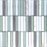 Metal Green Band Linear Mosaic Wall Tile-Mixed Mosaic-American Tile Depot