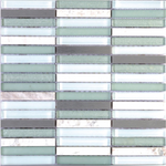 Metal Green Band Linear Mosaic Wall Tile-Mixed Mosaic-American Tile Depot