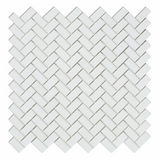 Thassos White Marble Polished Mini Herringbone Mosaic Tile