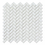 Thassos White Marble Honed Mini Herringbone Mosaic Tile