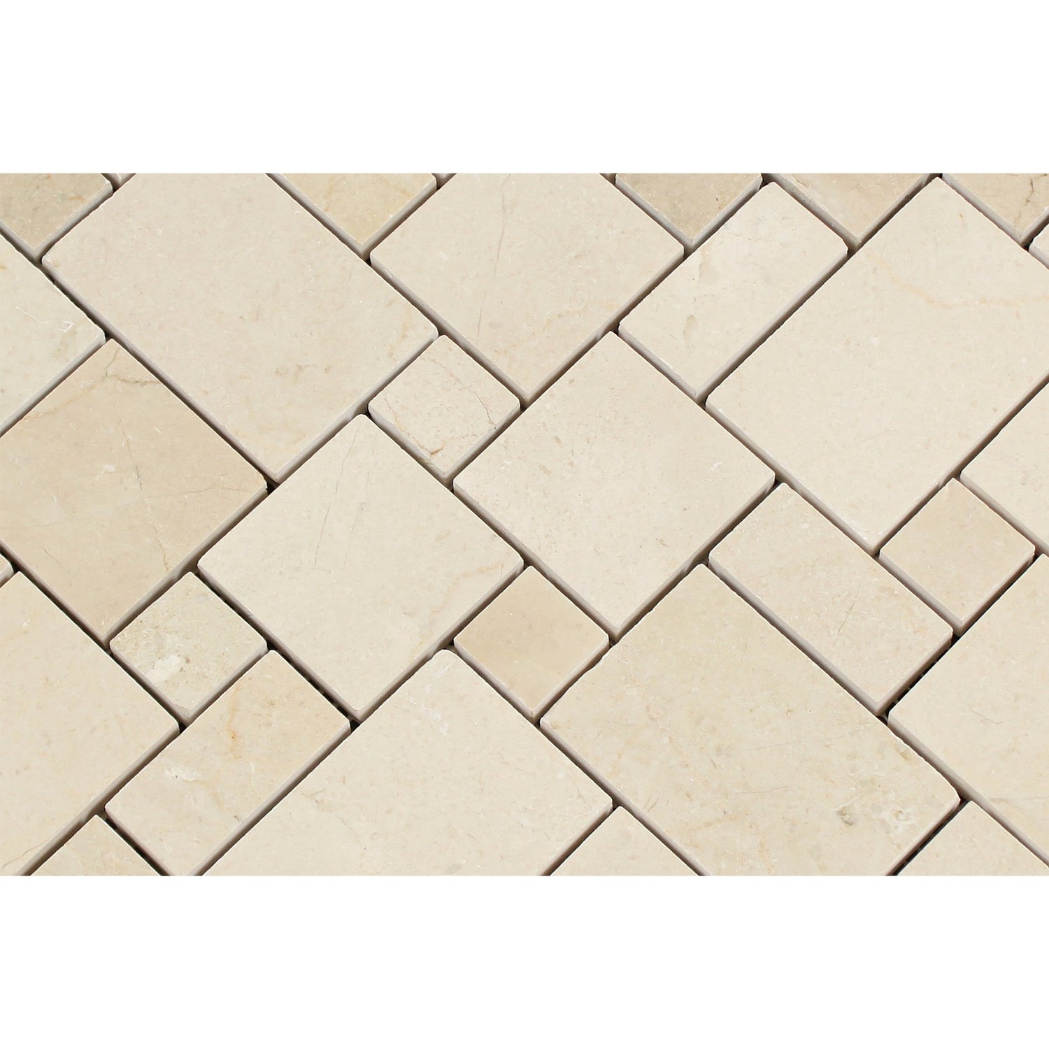 Crema Marfil Marble Honed Mini Versailles Mosaic Tile