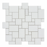 Thassos White Marble Honed Mini Versailles Mosaic Tile