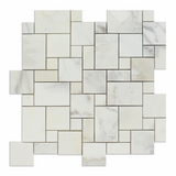 Calacatta Gold Marble Honed Mini Versailles Mosaic Tile