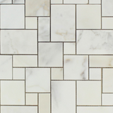 Calacatta Gold Marble Honed Mini Versailles Mosaic Tile