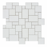 Thassos White Marble Honed Mini Versailles Mosaic Tile