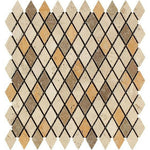 Mixed Travertine 1" Diamond Tumbled Mosaic Tile-Travertine Mosaic-American Tile Depot