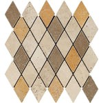 Mixed Travertine 2 X 4 Tumbled Diamond Mosaic Tile-Travertine Mosaic-American Tile Depot