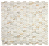 Zeta Calacatta Gold Honed Elongated Hexagon Marble Mosaic Tile