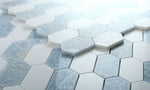 Zeta Crystal Ocean Polished Elongated Hexagon Marble Mosaic Tile-Marble Mosaic-American Tile Depot