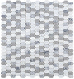 Zeta Grey Elongated Hexagon Mosaic Wall Tile-Mixed Mosaic-American Tile Depot