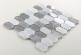 Zeta Grey Elongated Hexagon Mosaic Wall Tile