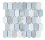Zeta Livid Polished Elongated Hexagon Marble Mosaic Tile