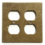 Noce Travertine Double Duplex Switch Wall Plate / Switch Plate / Cover - Honed-Travertine Wall/Switch Plate-American Tile Depot