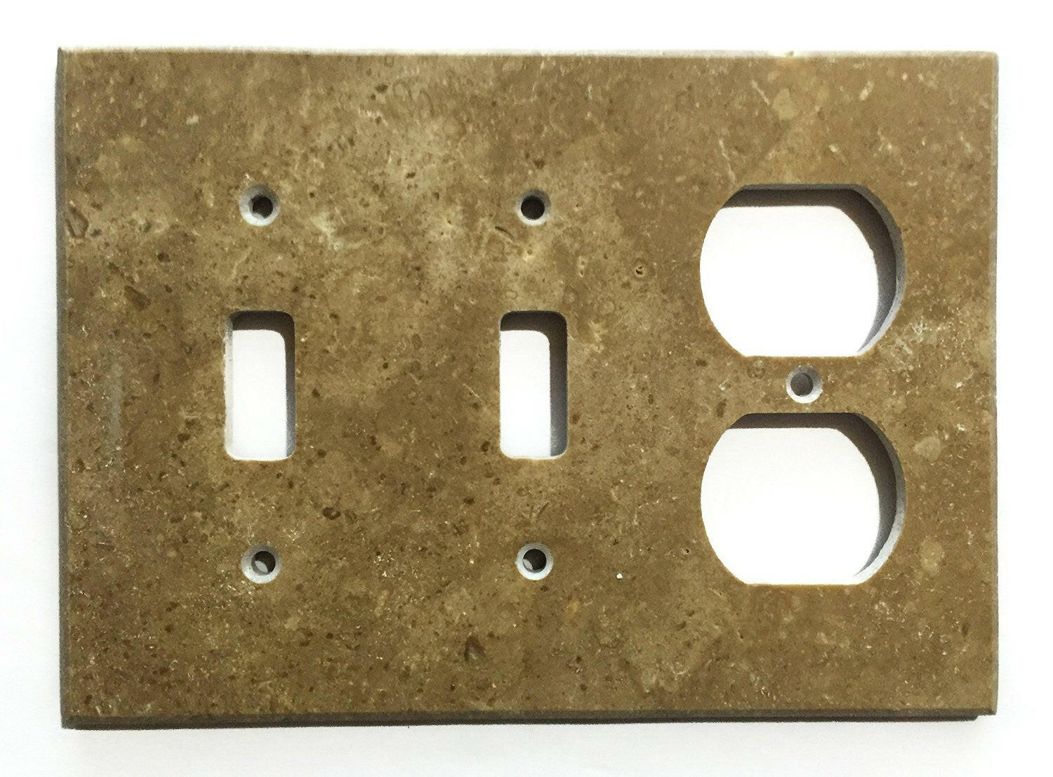 Noce Travertine Double Toggle Duplex Switch Wall Plate / Switch Plate / Cover - Honed-Travertine Wall/Switch Plate-American Tile Depot