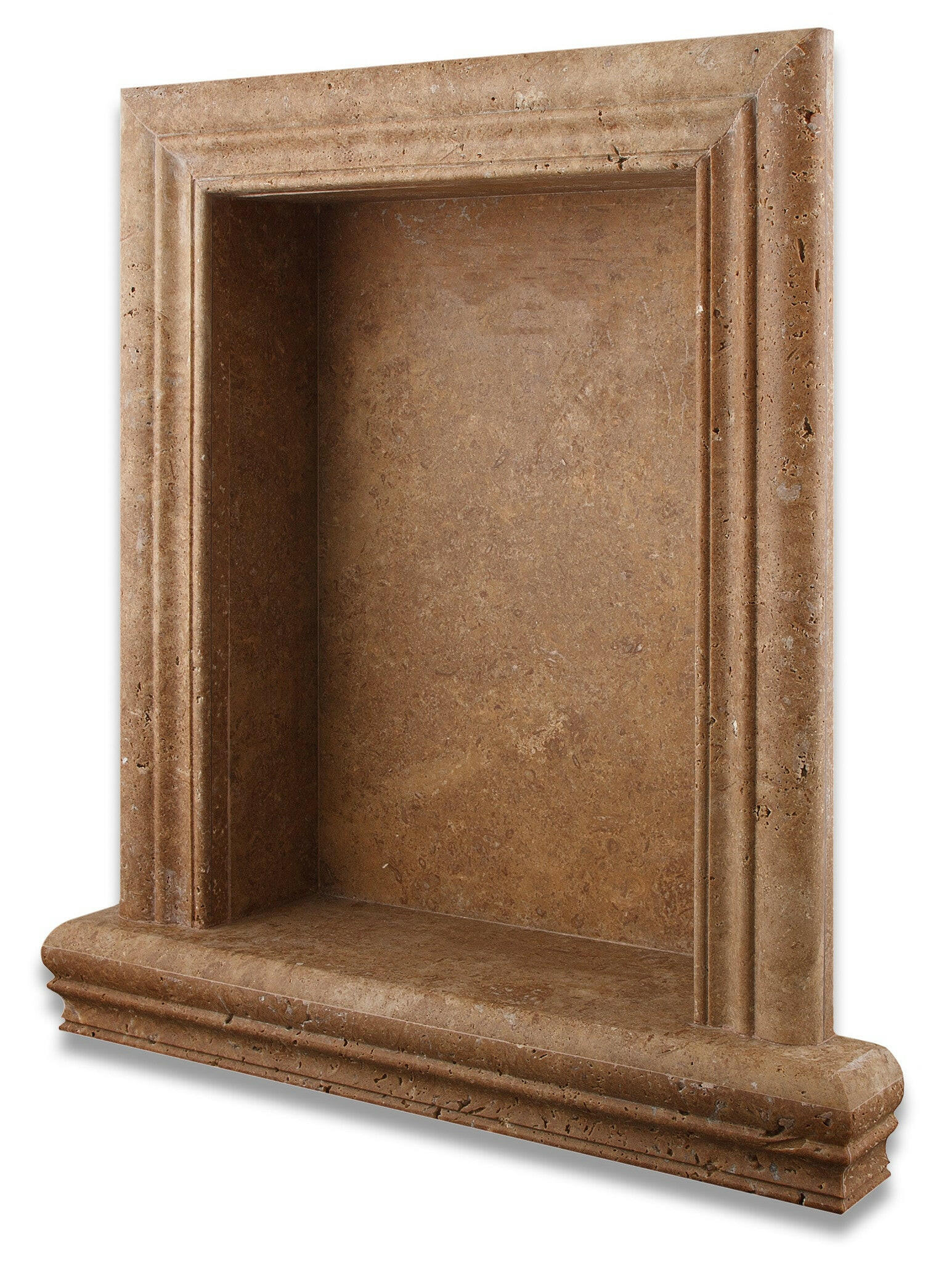 Noce Travertine Hand-Made Custom Shampoo Niche / Shelf - LARGE - Honed-Accessories-American Tile Depot