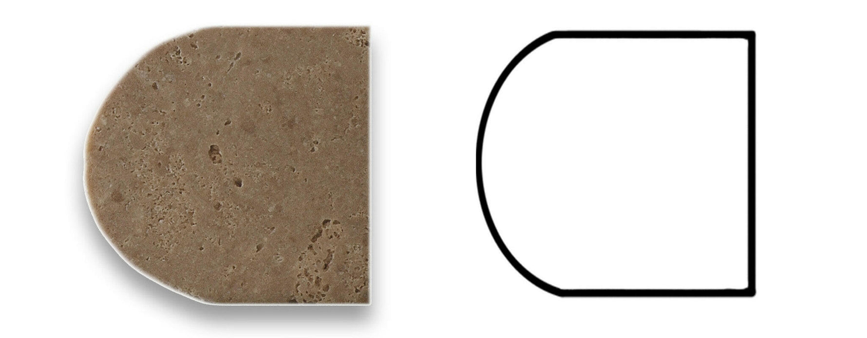 Noce Travertine Honed 1 X 12 Dome Liner-Travertine Molding/Trim-American Tile Depot