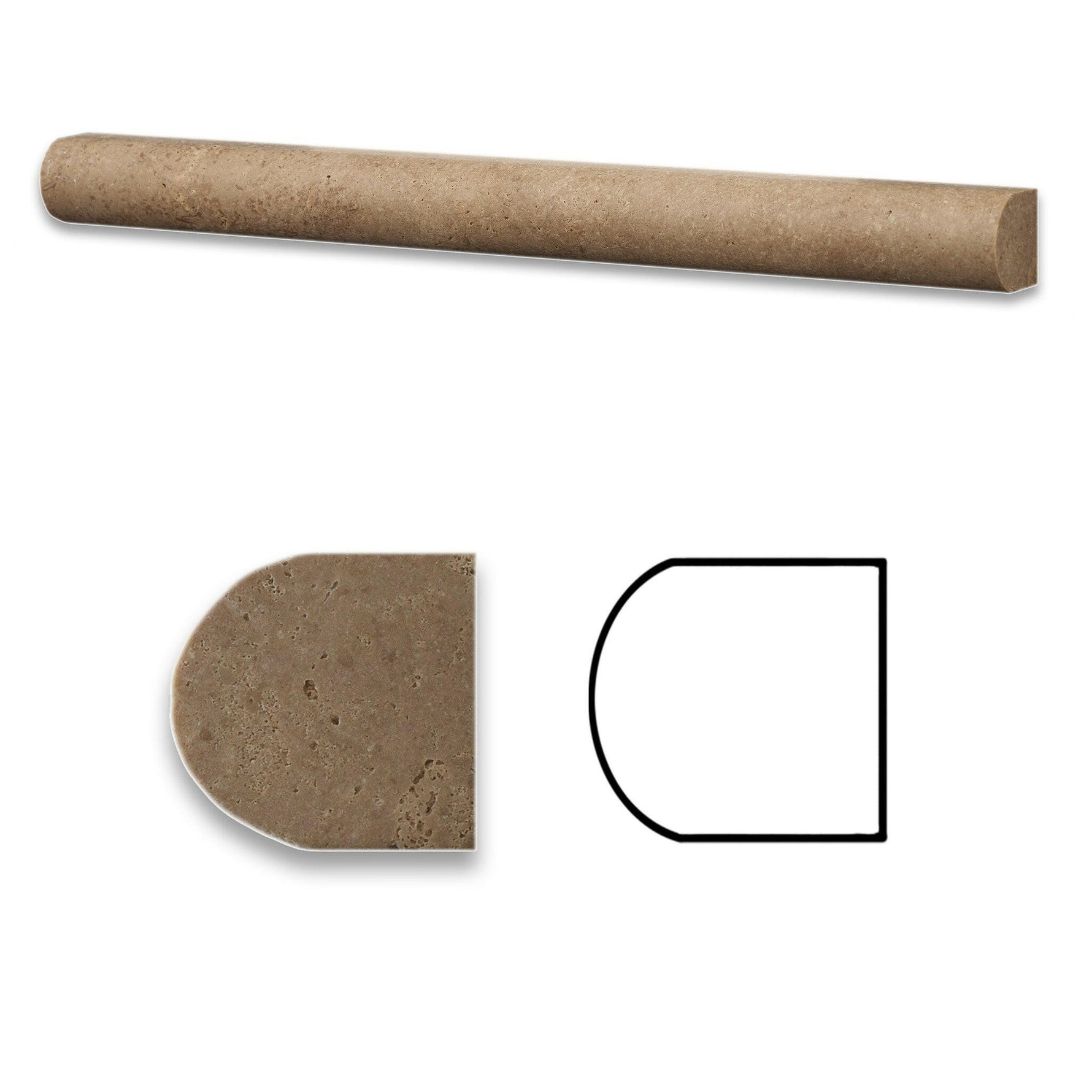 Noce Travertine Honed 1 X 12 Dome Liner-Travertine Molding/Trim-American Tile Depot