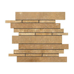 Noce Travertine Honed Random Strip Mosaic Tile-Travertine Mosaic-American Tile Depot