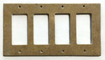 Noce Travertine Quadruple Rocker Switch Wall Plate / Switch Plate / Cover - Honed-Travertine Wall/Switch Plate-American Tile Depot