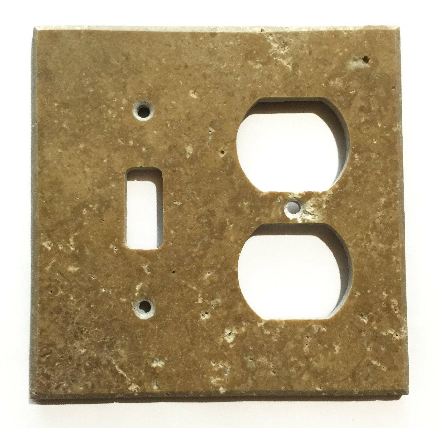 Noce Travertine Toggle Duplex Switch Wall Plate / Switch Plate / Cover - Honed-Travertine Wall/Switch Plate-American Tile Depot