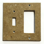 Noce Travertine Toggle Rocker Switch Wall Plate / Switch Plate / Cover - Honed-Travertine Wall/Switch Plate-American Tile Depot